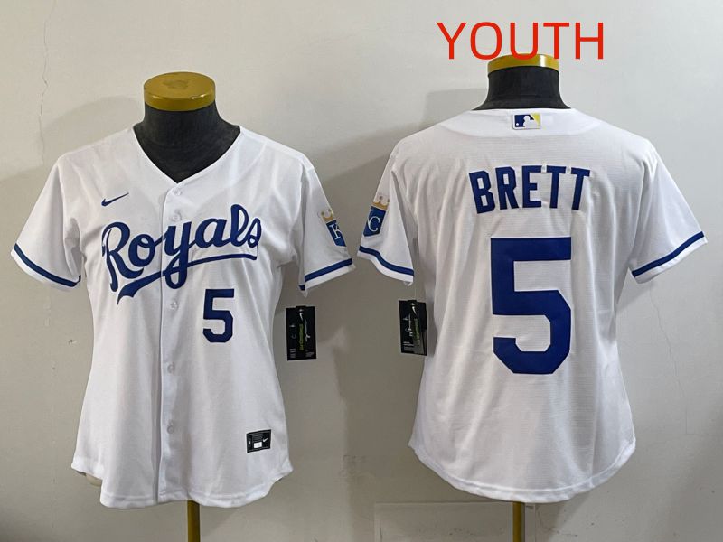 Youth Kansas City Royals #5 Brett White Game Nike MLB Jersey style 003->youth mlb jersey->Youth Jersey